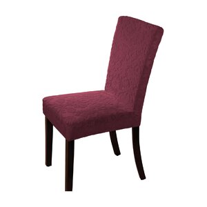 Velvet Damask Parson Chair Slipcover