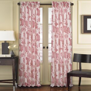 Mangus Toile Sheer Rod Pocket Curtain Panels (Set of 2)
