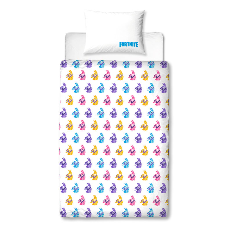 Character World Fortnite Llama Polycotton Single Reversible Duvet - fortnite llama polycotton single reversible duvet cover