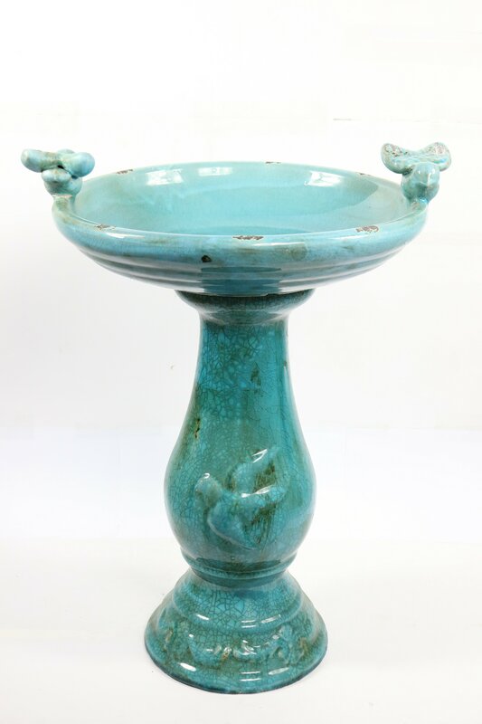 Alpine Ceramic Antique Birdbath & Reviews | Wayfair