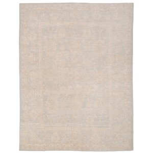 Vegetable Dye Hand-Knotted Ivory Area Rug