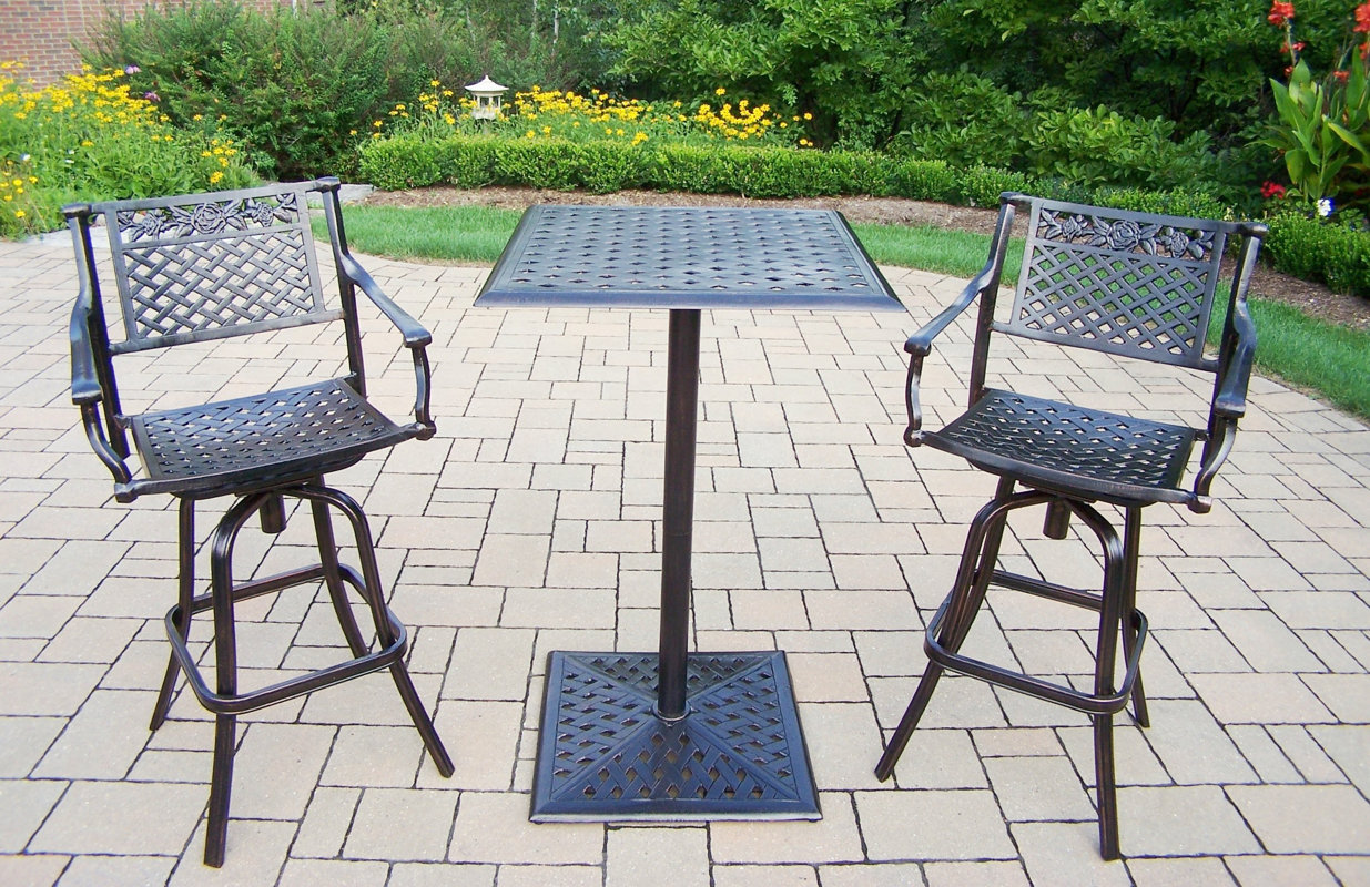 Oakland Living Rose 3 Piece Bar Height Dining Set & Reviews Wayfair