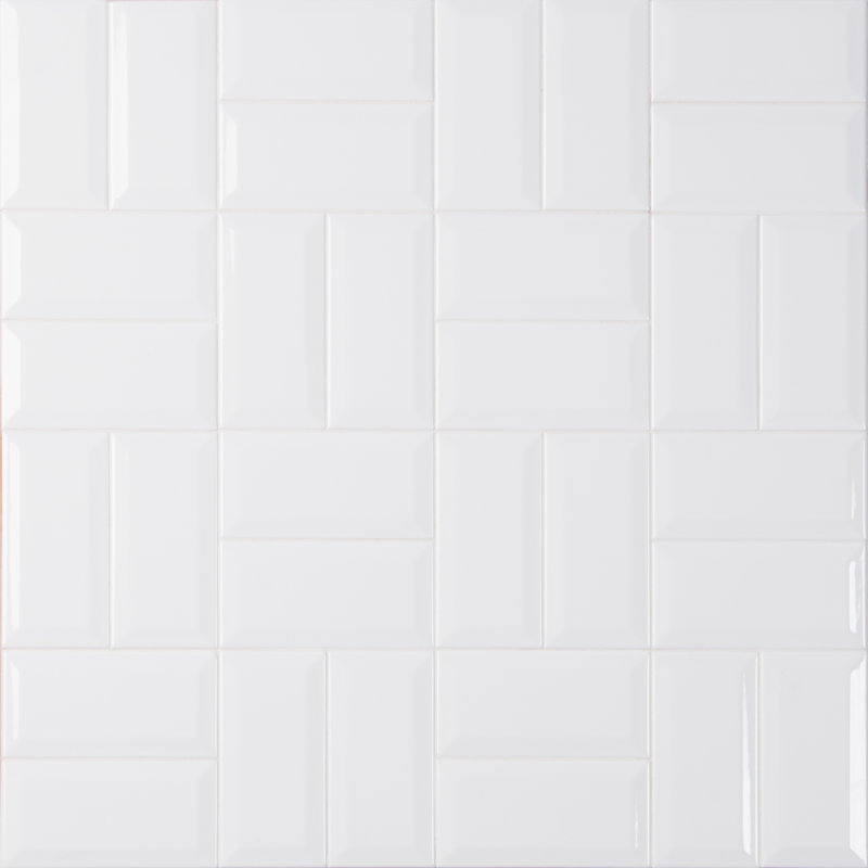 Msi Glossy Beveled 3 X 6 Ceramic Subway Tile In White Reviews Glossy Beveled 3 X 6 Ceramic Subway Tile In White