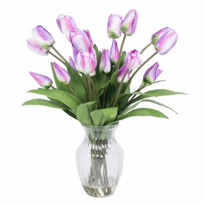 Tulips Floral Arrangement in Glass Vase