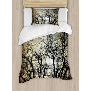 Tree Branch Bedding Wayfair Horror Scary Twilight Scene With Grunge Tree Branch Silhouette Over Dirty Night Sky Image Duvet Set