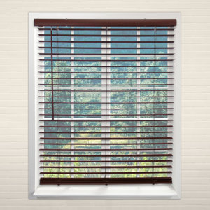 Cordless Vinyl English Chestnut Horizontal/Venetian Blind