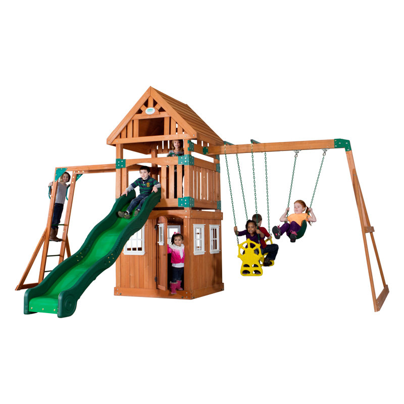 Backyard Discovery Castle Peak All Cedar Swing Set & Reviews Wayfair
