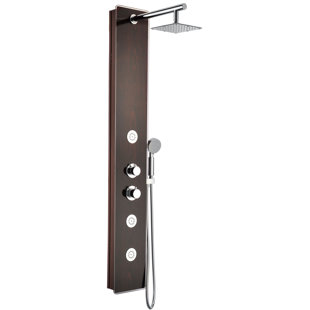 Grohe Full Body Shower Systems Wayfair Full Body Shower Panel System With Heavy Rain And Spray Wand In Mahogany Style Deco Gl