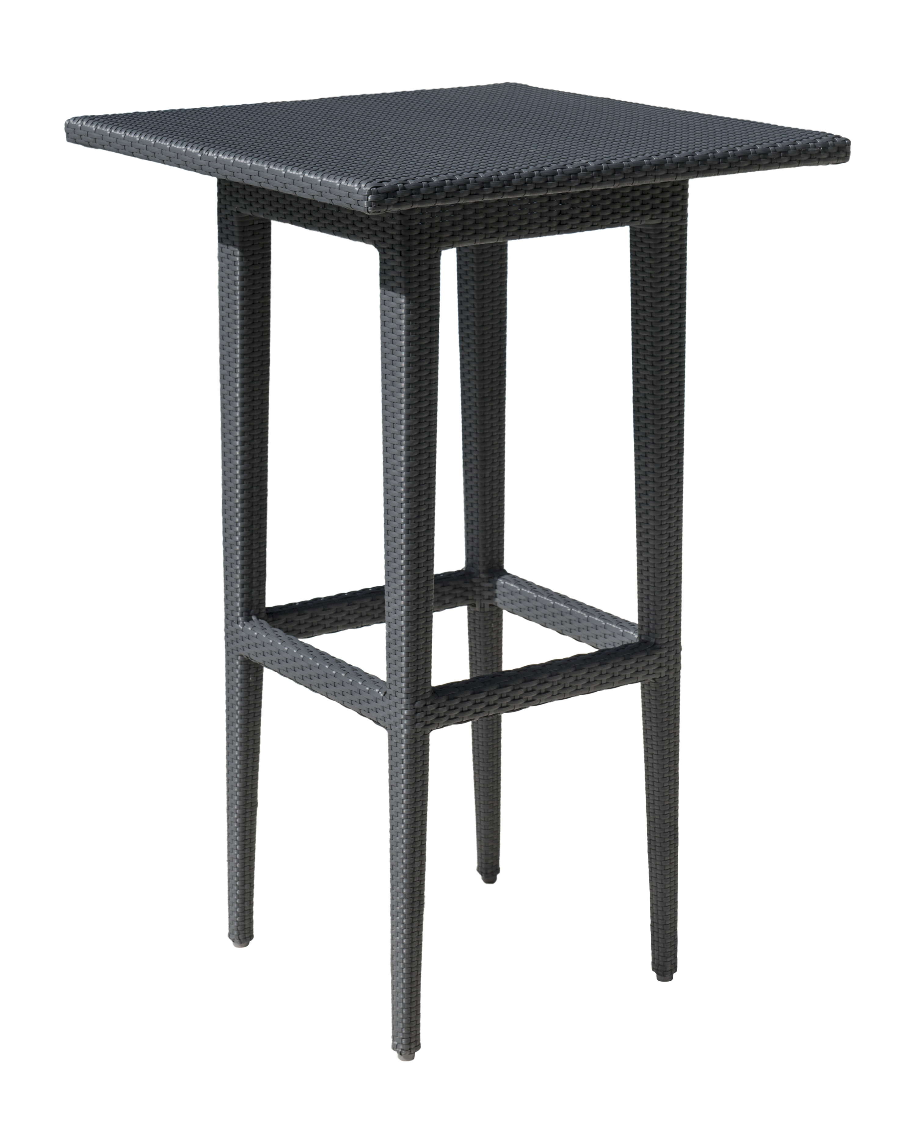 Panama Jack Onyx Square Wicker Bar Table With Gl Wayfair