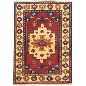 One-of-a-Kind Kargahi Hand-Knotted Red Area Rug