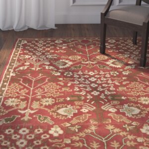 Balthrop Red Floral Area Rug