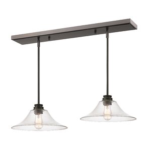 Clayton 2-Light Glass Kitchen Island Pendant