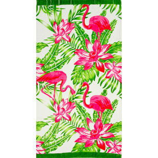 Tropical Beach Towels Wayfair Stanfill Tropical Flamingo 100 Cotton Beach Towel