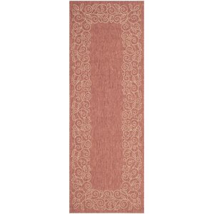 Laurel Rust/Sand Leaves Outdoor Rug