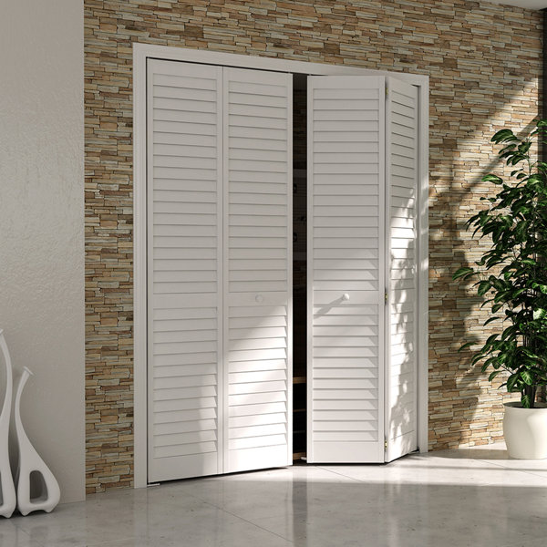 KIBY Plantation Louver Panel Wood Bi-Fold Door & Reviews | Wayfair KIBY Plantation Louver Panel Wood Bi-Fold Door & Reviews | Wayfair