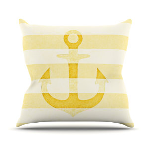 Stone Vintage Anchor Throw Pillow