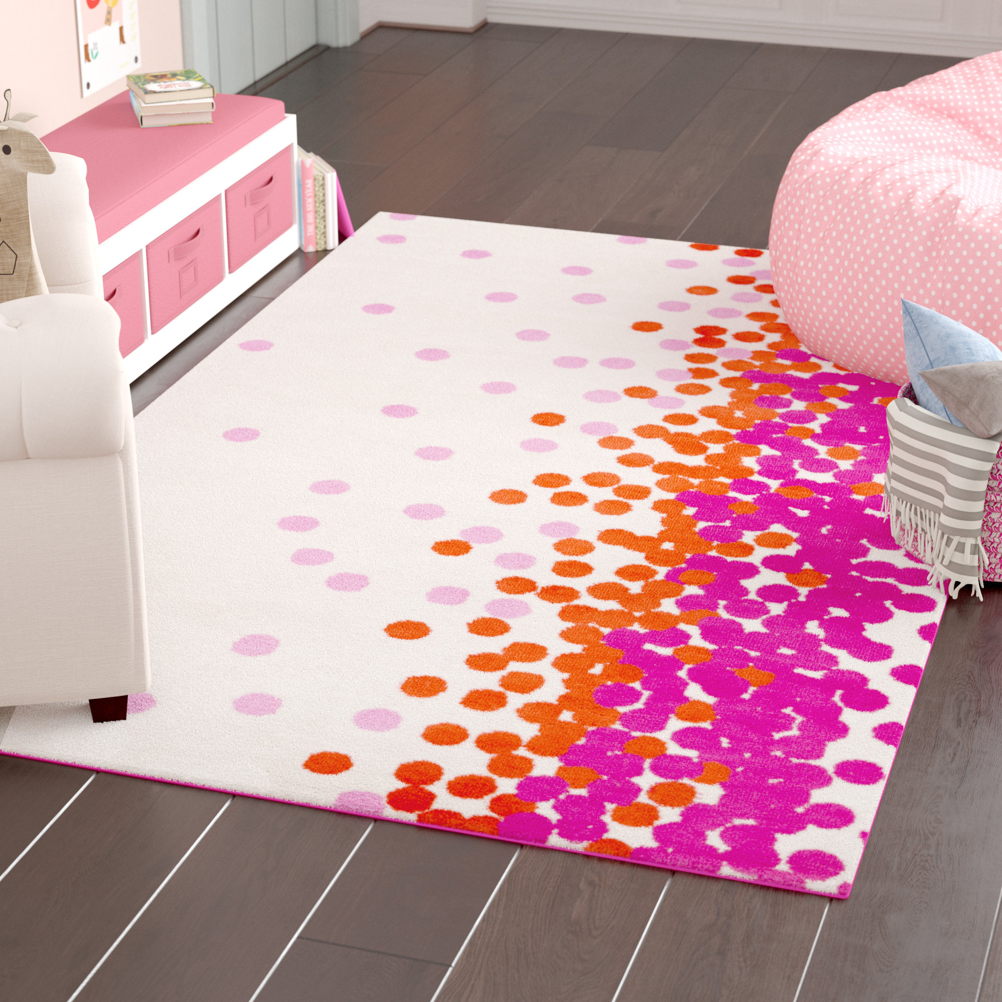 Clive Hot Pink Area Rug