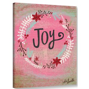 Joy Wreath Textual Art on Wrapped Canvas