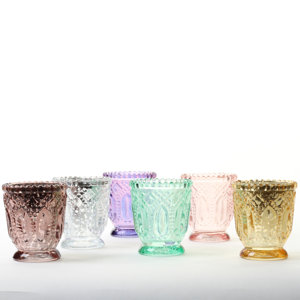 Vintage 6 Piece Glass Votive Holder Set (Set of 6)