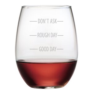 Brophy Don't Ask Glass 21 Oz. Stemless Wine Glass (Set of 4)