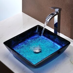 Viace Square Vessel Bathroom Sink