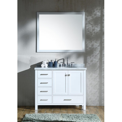 Andover Mills Marine Modern 43 Single Bathroom Vanity Set With Marine Modern 43 Single Bathroom Vanity Set With Mirror