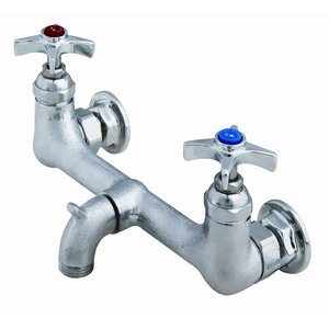 Wall Mounted Bathroom Faucet with Double Cross Handles