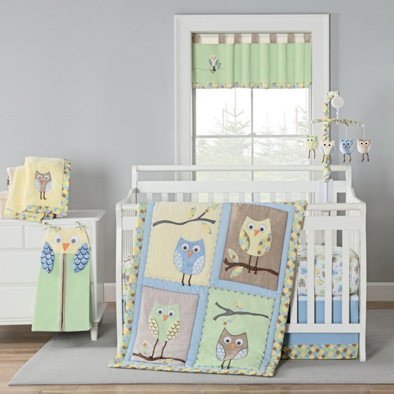 Harriet Bee Kraig Owls Crib Bedding Set Wayfair Kraig Owls Crib Bedding Set