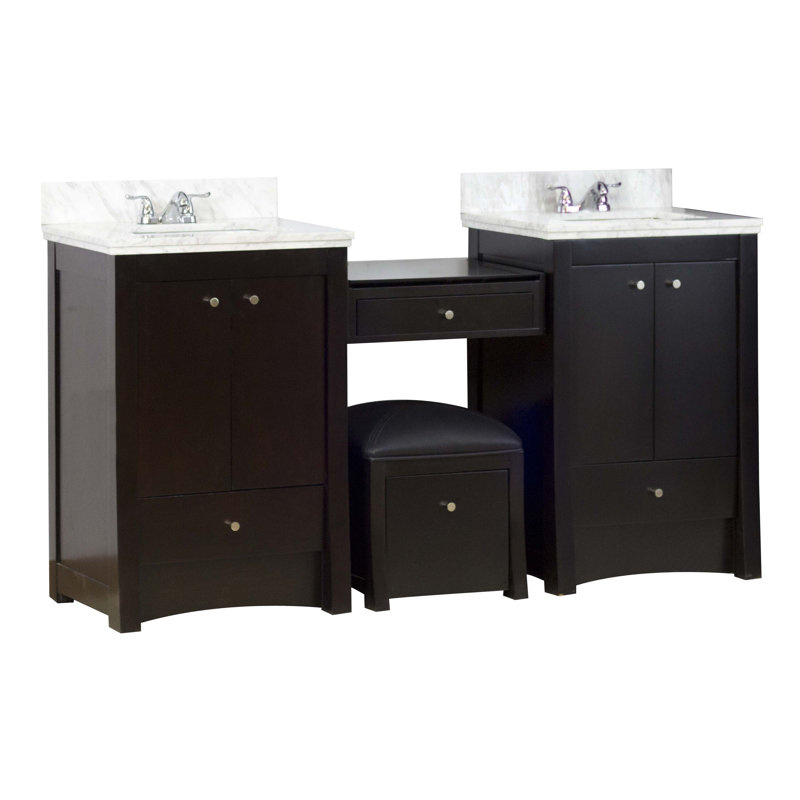 American Imaginations 70" Double Transitional Bathroom Vanity Set Wayfair