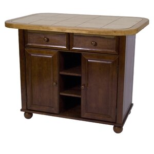 Sunset Selections Nutmeg Kitchen Island with Wood Top
