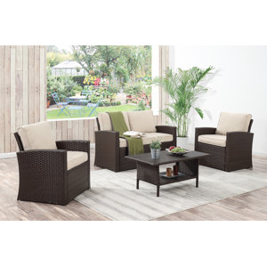 Kingsbury 4 Piece Deep Seating Group with Cushion