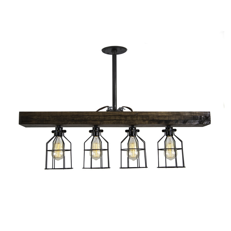 West Ninth Vintage Triple Wood 4Light Kitchen Island Pendant & Reviews