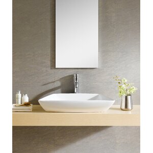 Modern Vitreous Modern Rectangular Vessel Bathroom Sink