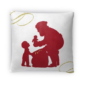 Santas Gift Fleece Throw Pillow