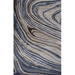 Tenille Hand-Tufted Taupe/Blue Area Rug