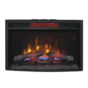 Hoyne Curved Infrared Quartz Wall Mounted Fireplace Insert by Winston Porter