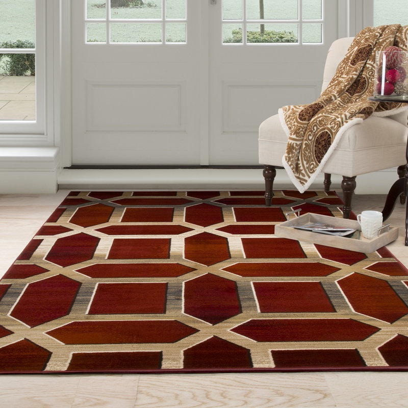 Wrought Studio Flushing Burgundy Area Rug & Reviews Wayfair
