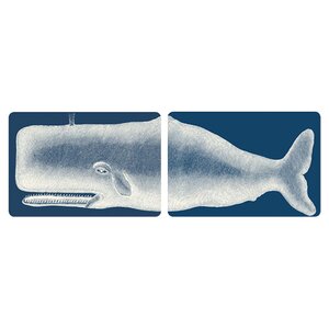 Scrimshaw 2 Piece Whale Melamine Tray Set