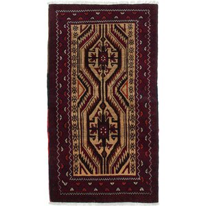 Finest Baluch Wool Hand-Knotted Red Area Rug