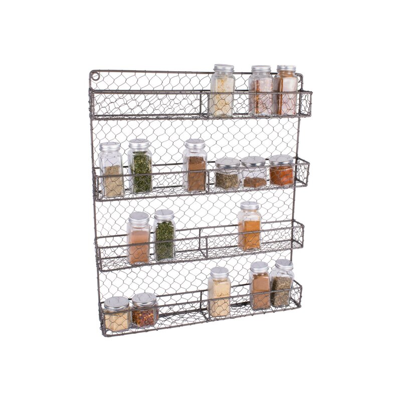 4 Row Chicken Wire Spice Rack