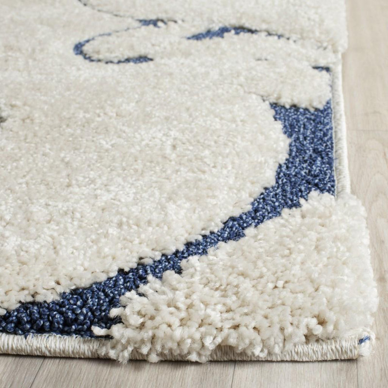 Three Posts Alison Cream Navy Blue Area Rug Reviews Wayfair Alison Cream Navy Blue Area Rug