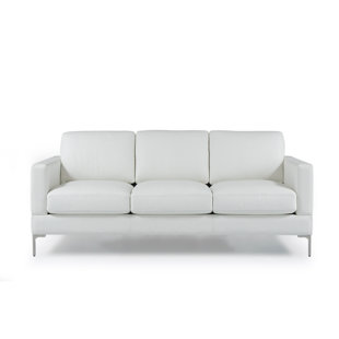 Slim Couch Wayfair Kathrin Leather Contemporary Sofa