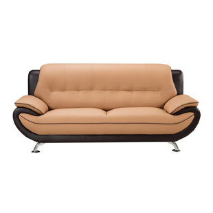 Cream Color Leather Sofa Wayfair Ca