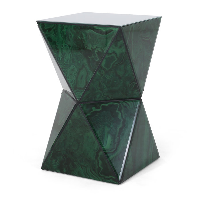 Beiler Tempered Glass Hourglass End Table by Brayden Studio