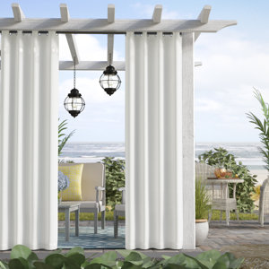 Denton Solid Room Darkening Outdoor Grommet Curtain Panels (Set of 2)