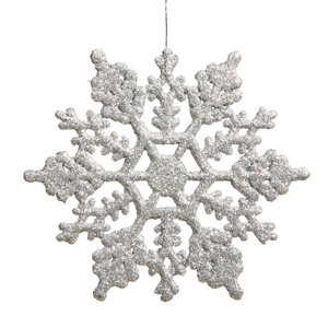 Glitter Snowflake Christmas Ornament (Set of 24)