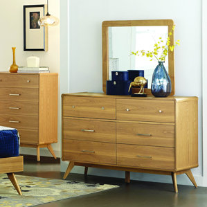 Garvey 6 Drawer Double Dresser with Mi..