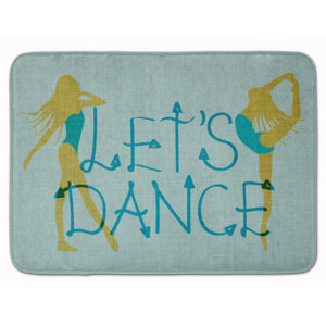 Let's Dance Linen Teal Memory Foam Bath Rug