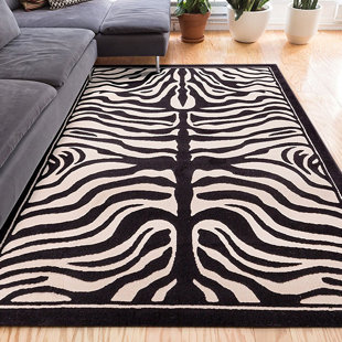 Zebra Print Area Rug Wayfair Preece Zebra Print Black White Indoor Outdoor Area Rug