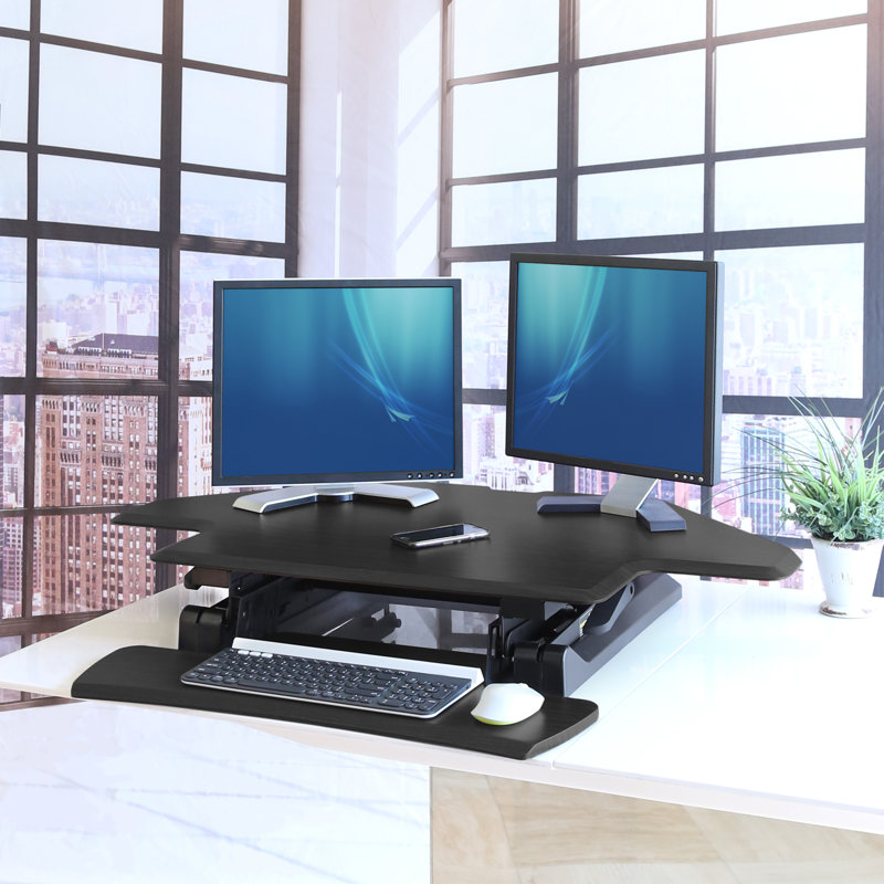 adjustable standing desk converter corner